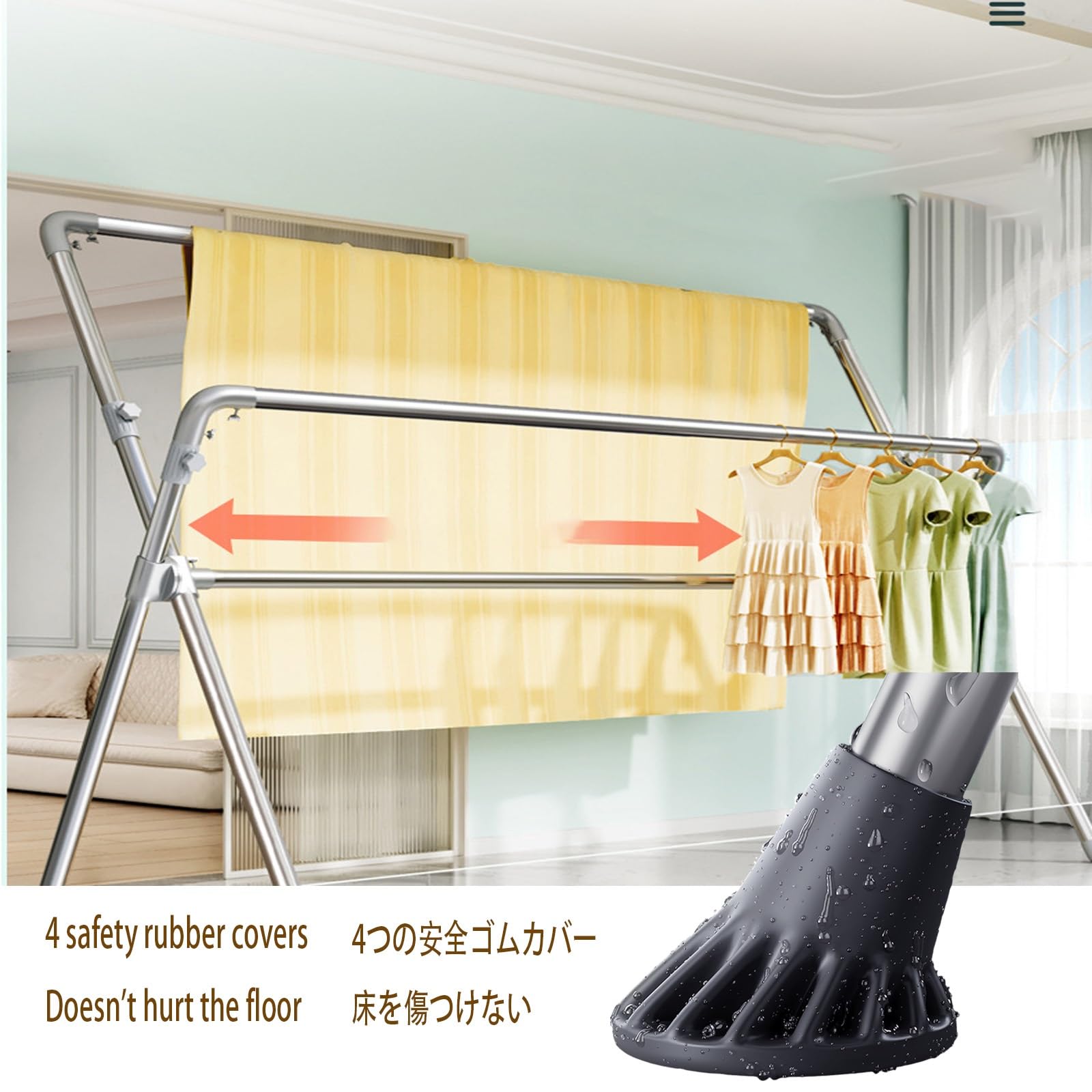 Amazon.co.jp : 伸縮式 折りたたみ式 物干しスタンド 洗濯物干し 布団